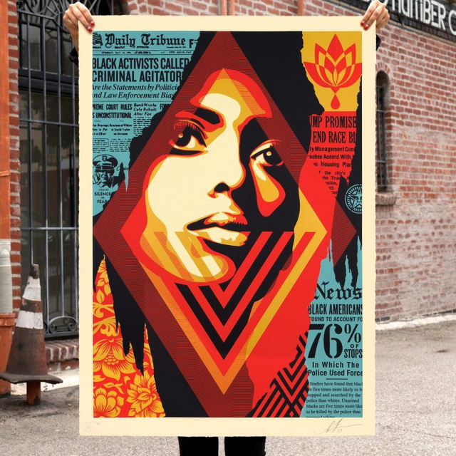 Shepard Fairey - Bias By Numbers (grand format - vendu encadré)