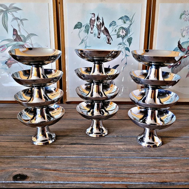 Coupes à glaces inox vintage Guy Degrenne (lot de 6, 12 ou 18)