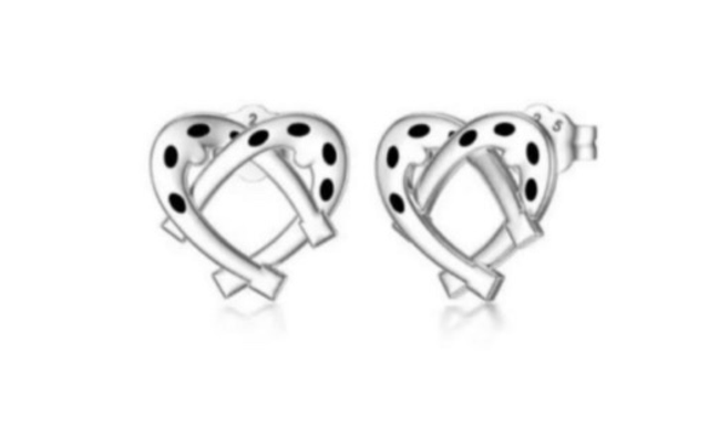 925 Silver Plated Double Horseshoe Earrings