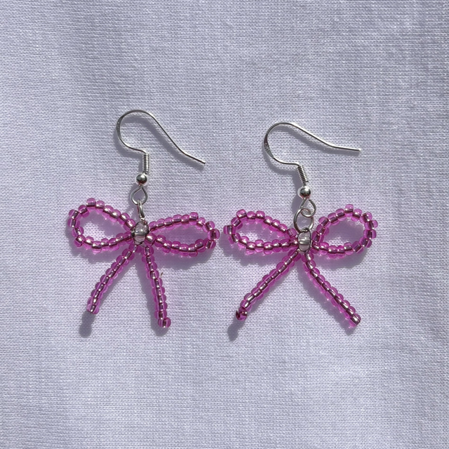 Cerise Bow Earrings