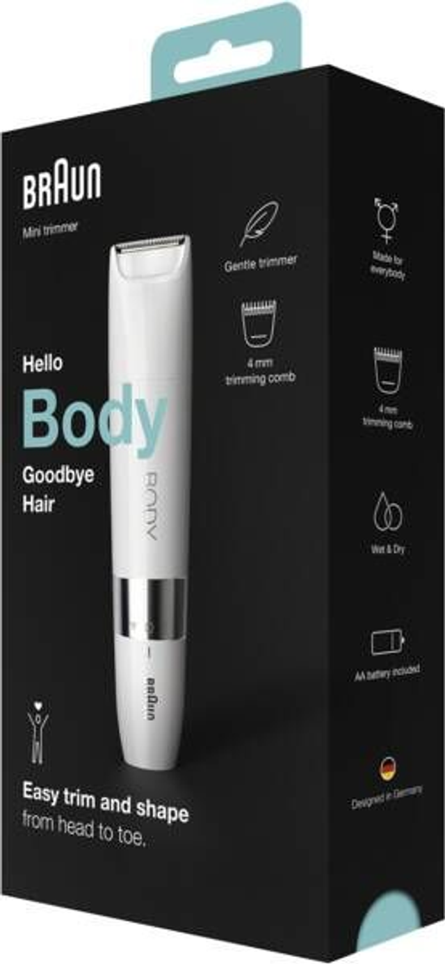 Braun Personal Care Bikini-Trimmer BS 1000 Body Mini Trimmer Weiss-Silber