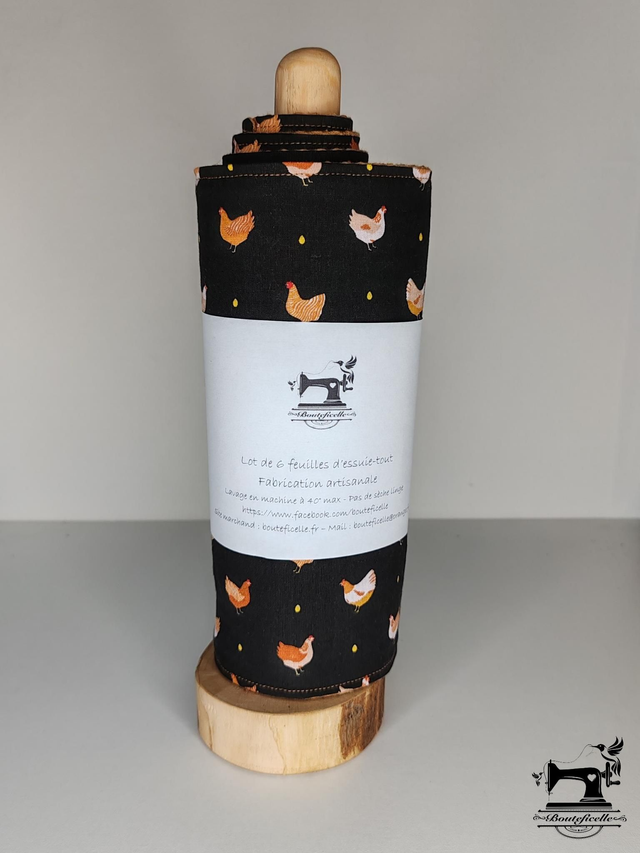 Essuie-tout "POULES NOIRES"