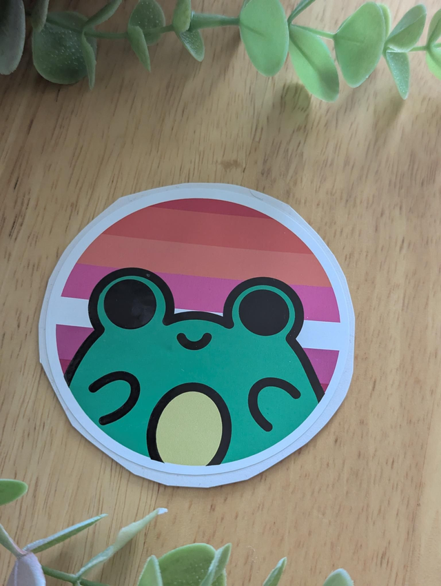 Lesbian pride frog sticker 