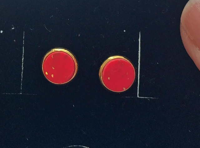 Saffron sun studs - polymer clay 