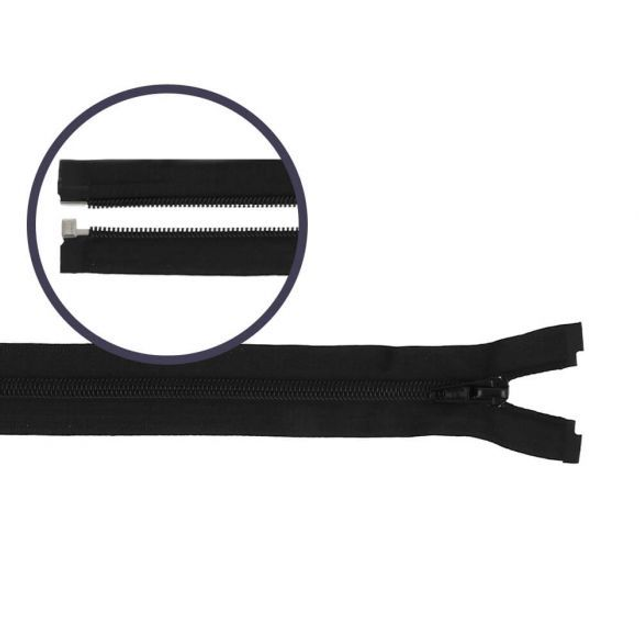 Spiraal rits 55 cm / kleur 580 deelbaar nylon zwart 