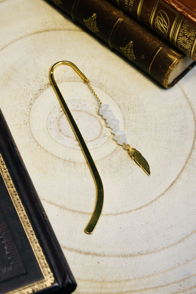 Marque page personnalisable plume doré