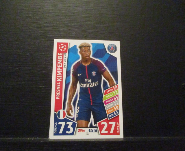 Presnel Kimpembe - UEFA Champions League Match Attax 2017/18 Original Trading Card #255