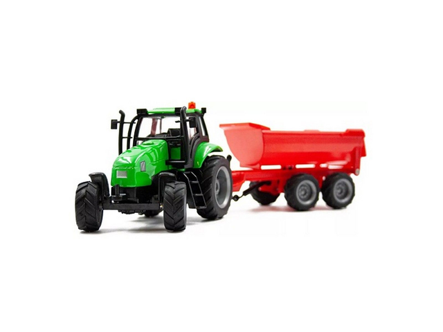 tracteur vert à friction remorque rouge Kid 510653B 1/50