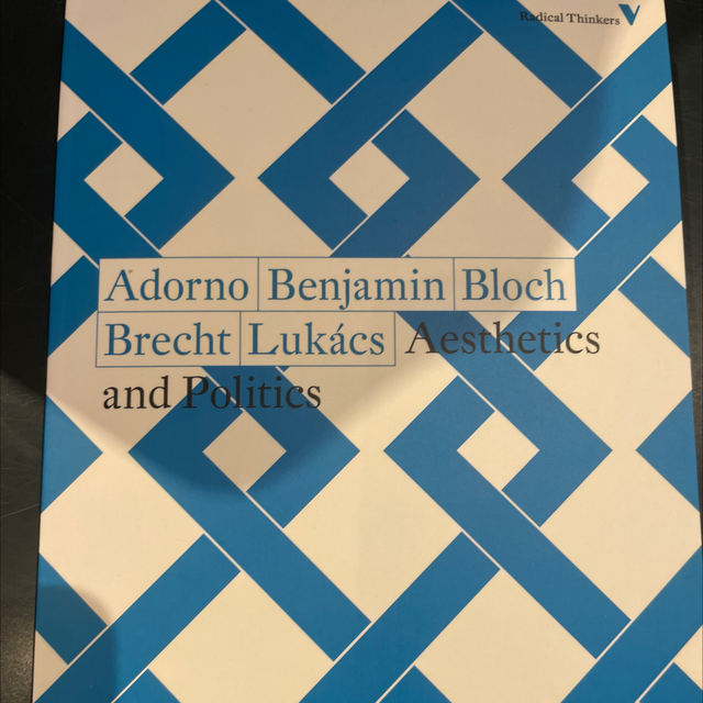 Aesthetics And Politics Adorno Benjamin Brech Lukacs