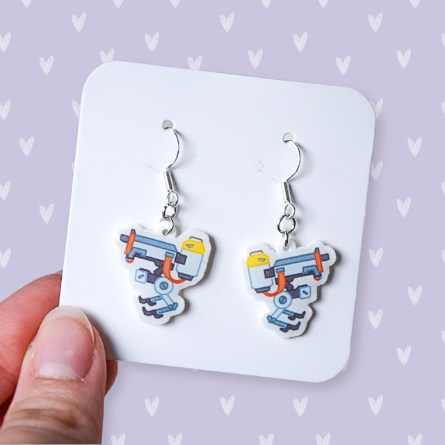 Killjoy turret dangle earrings