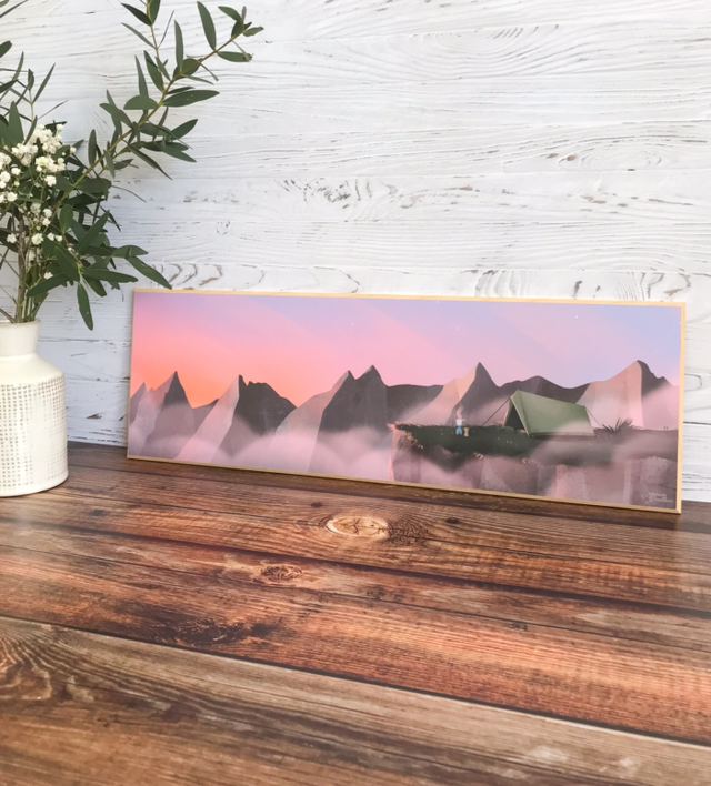 Tableau Bivouac coucher de soleil