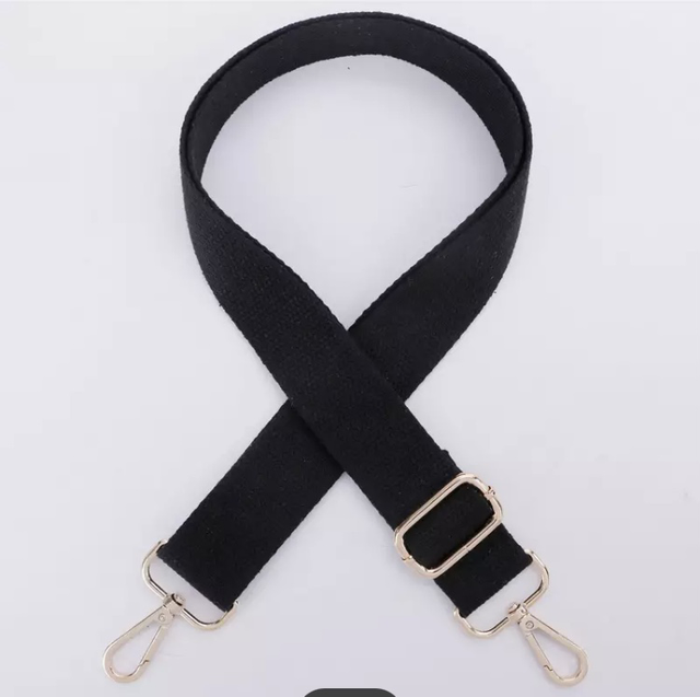 Black canvas bag strap