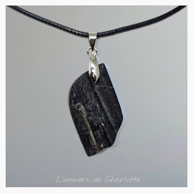 Pendentif &quot;Tourmaline Schorl&quot; PN-012