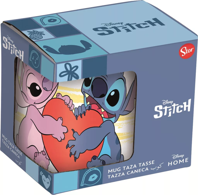 Un Mug Disney Stitch &amp; Angel – Cœur Rouge ( 235 ml) Dans un coffret cadeau