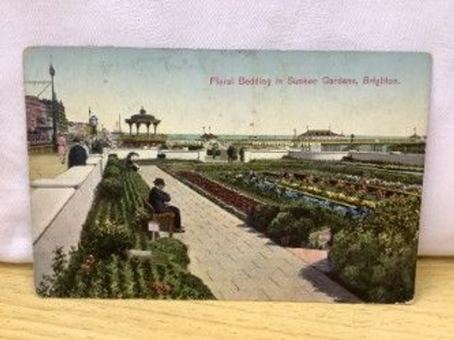 Brighton, Floral Bedding in Sunken Gardens, Sussex, unbranded postcard. Our Ref no. R68 £2.25