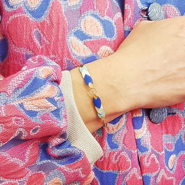 Bracelets plumes de cuir - 5 coloris