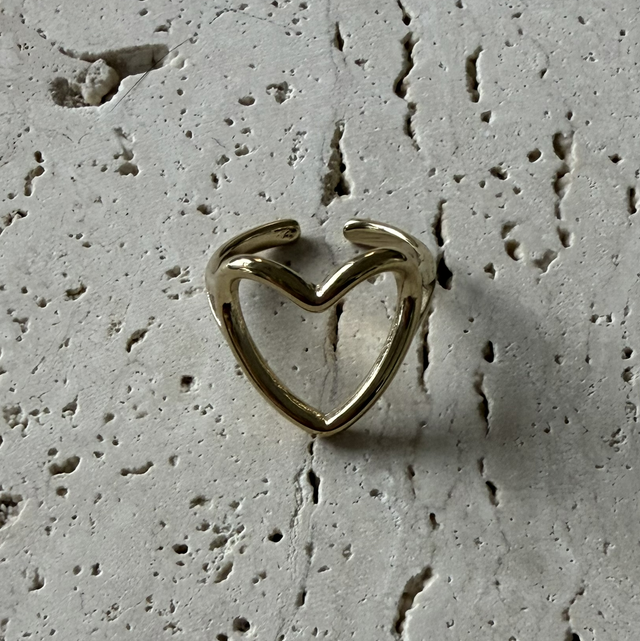 Ring hart open goud
