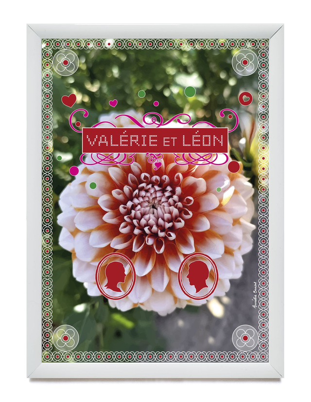 CENTRE DE TABLE 13 X 18 cm FLORE (CE-007-P) personnalisable