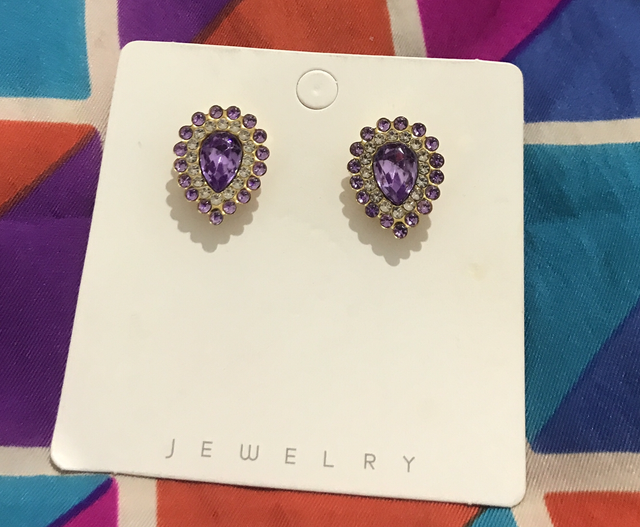 Purple Stone Stud Earrings - STU91