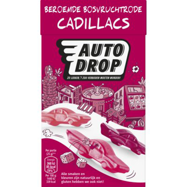 Autodrop Beroemde bosvruchtrode cadillacs 280g