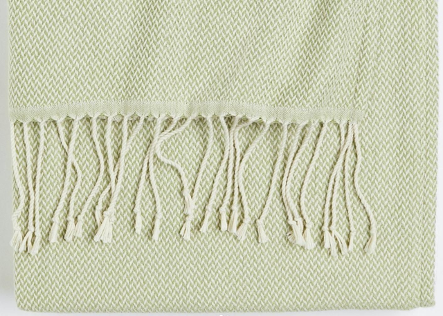 Plaid Decke hellgrün gemustert