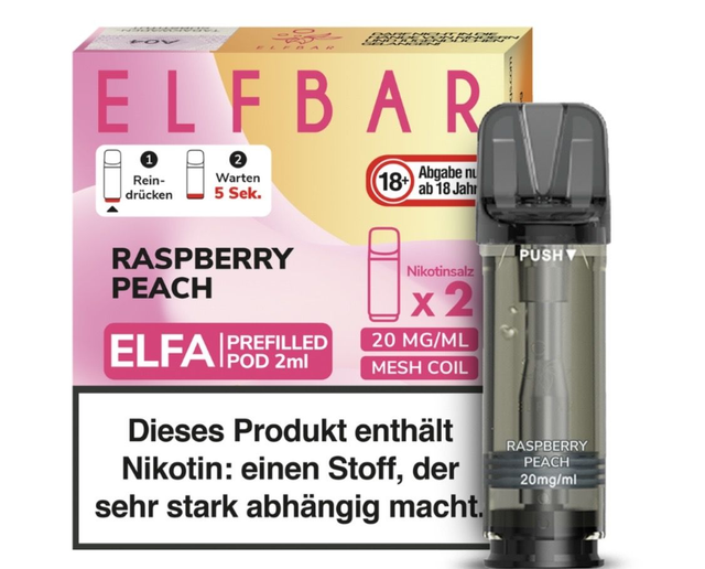 ELFBAR ELFA Prefilled Pods – Raspberry Peach | 20 mg