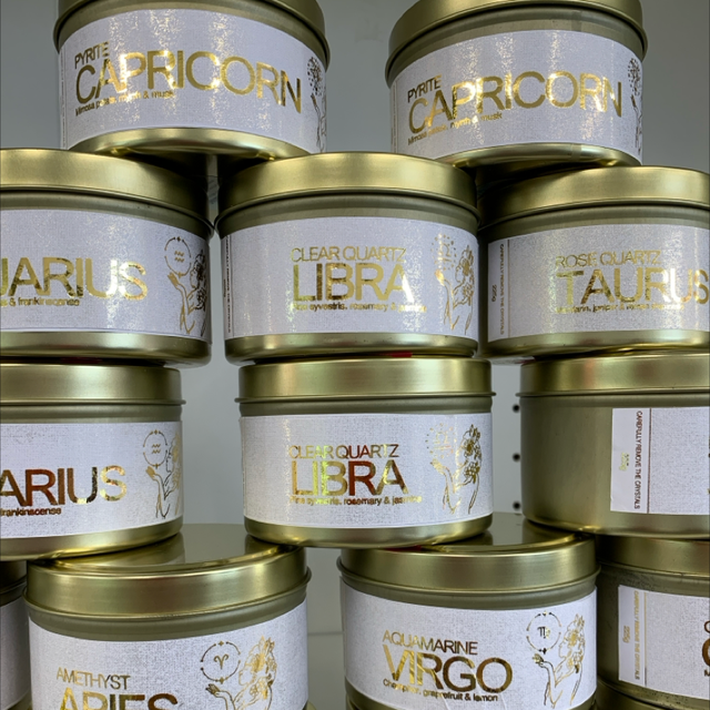 Star sign Crystal candles 