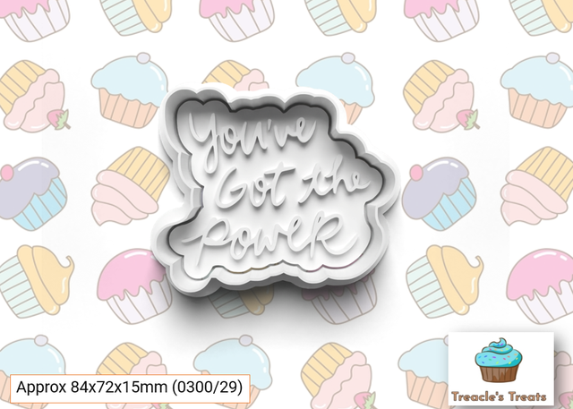 You&#039;ve got the power Fondant/cookie stamp with cutter 