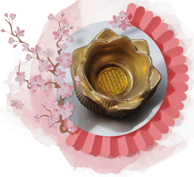 Support de lithothérapie - fleur de lotus