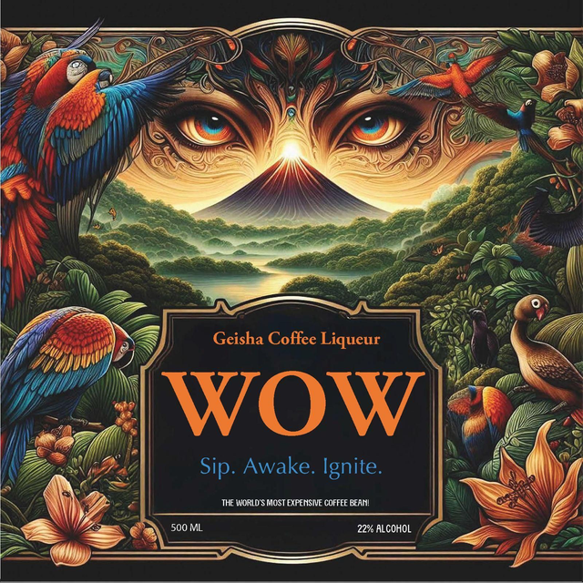 "WOW" Geisha Kaffee Likör, 200ml, Hochland Panama