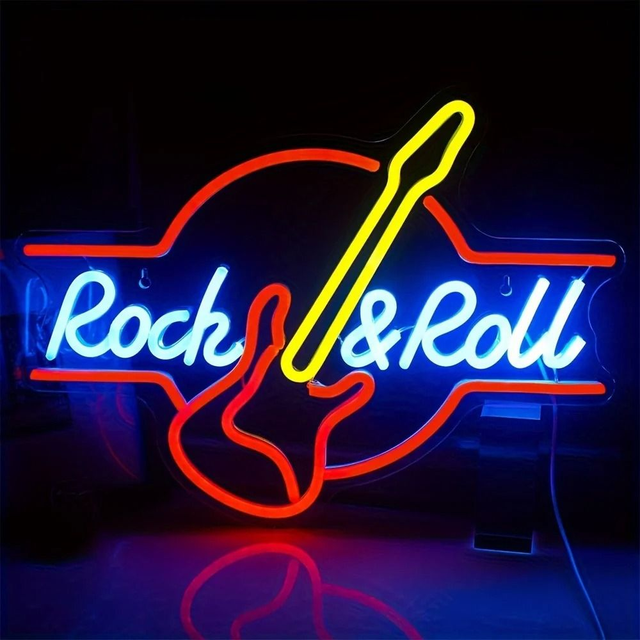 LED Neon Lamp Rock and Roll (37x28cm)