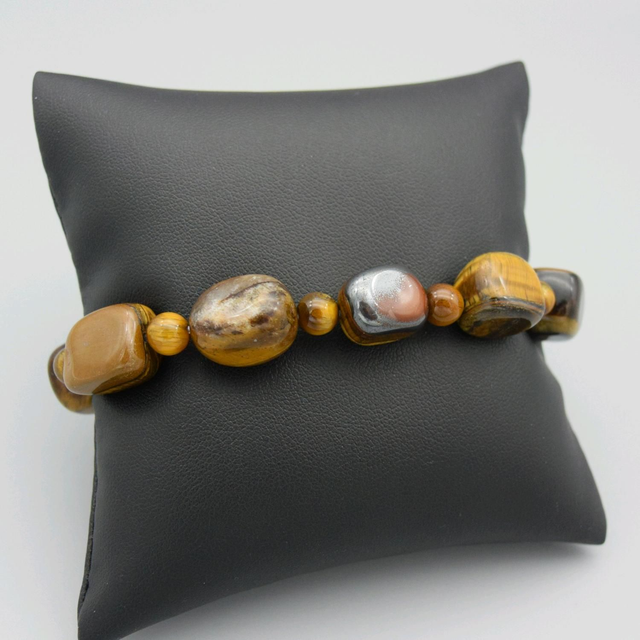 Bracelet en œil de tigre véritable