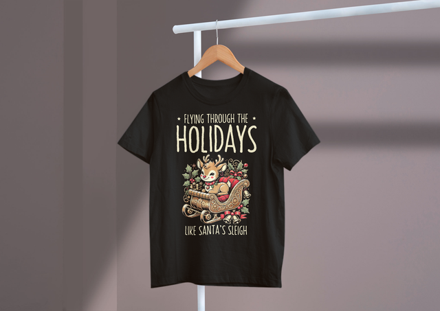 Flying through the holidays like Santa’s sleigh, Travel Humor. Wie der Schlitten des Weihnachtsmanns durch die Feiertage fliegen, Travel Humor