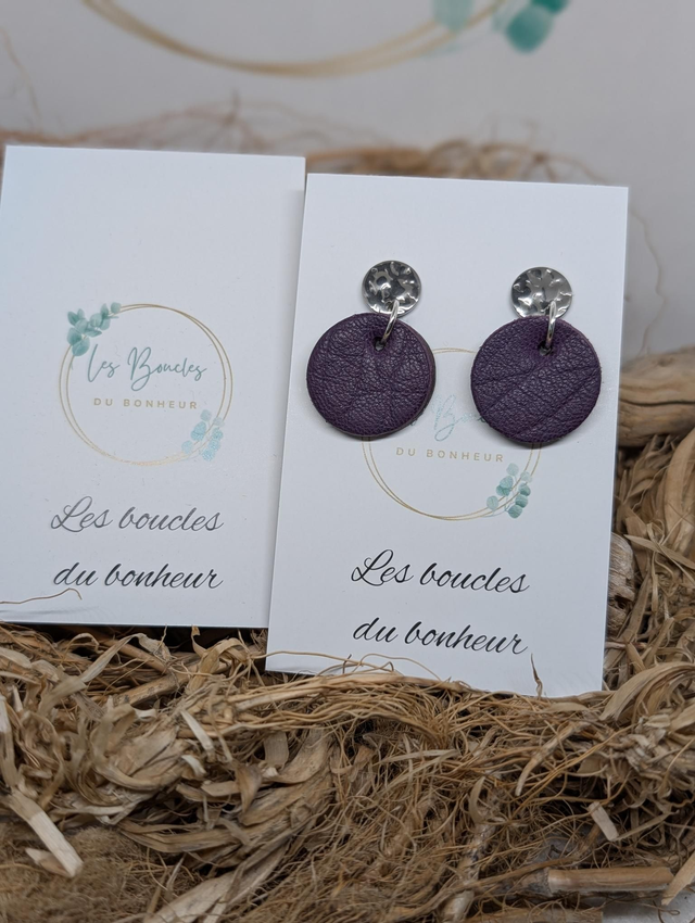 Boucles d'oreilles Anti Gaspi violet ag178