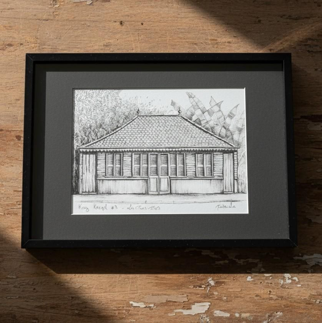 Encre et graphite - case créole #3 - Les Trois Ilets - Martinique 