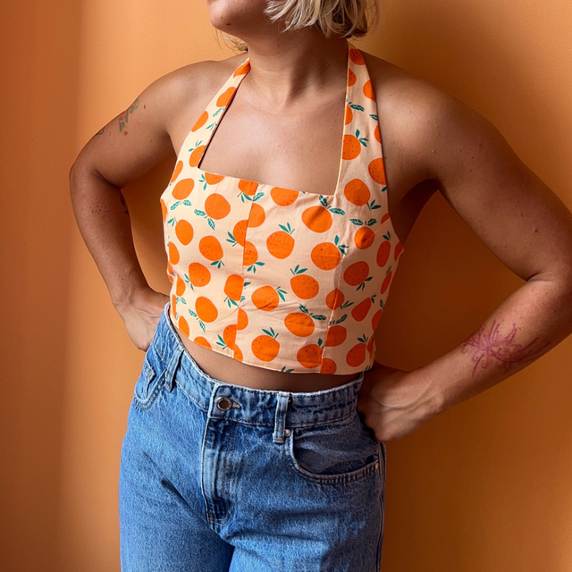 Crop top reversible "the life of a show girl" - M