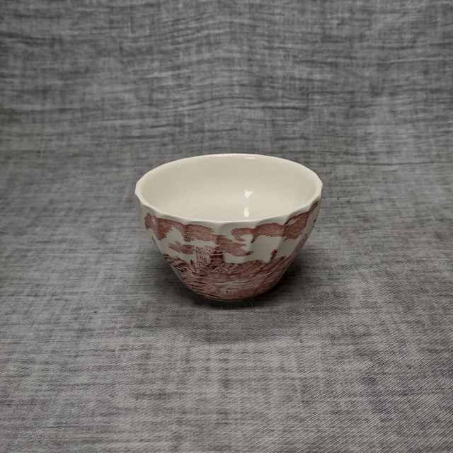 Myott | Suikerkommetje Suikerpotje Kommetje (diameter 9,0 cm | hoogte 5,5 cm) met &#039;Castles&#039; motief in roze kleur | Vintage