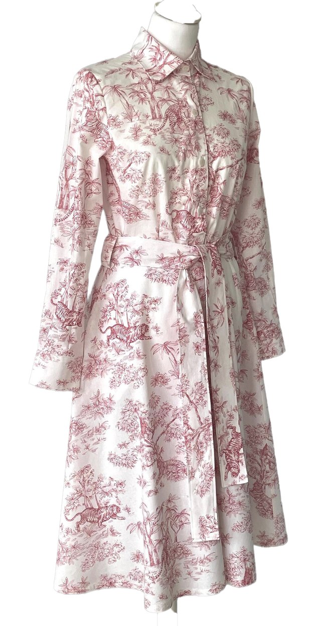 Robe toile de Jouy rose