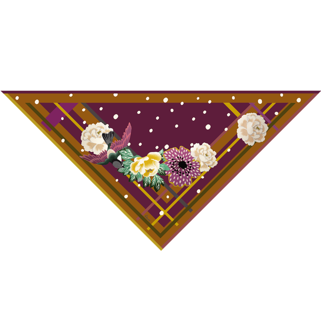 Foulard Châle Mésange - Laine, Soie et Cachemire - Aubergine