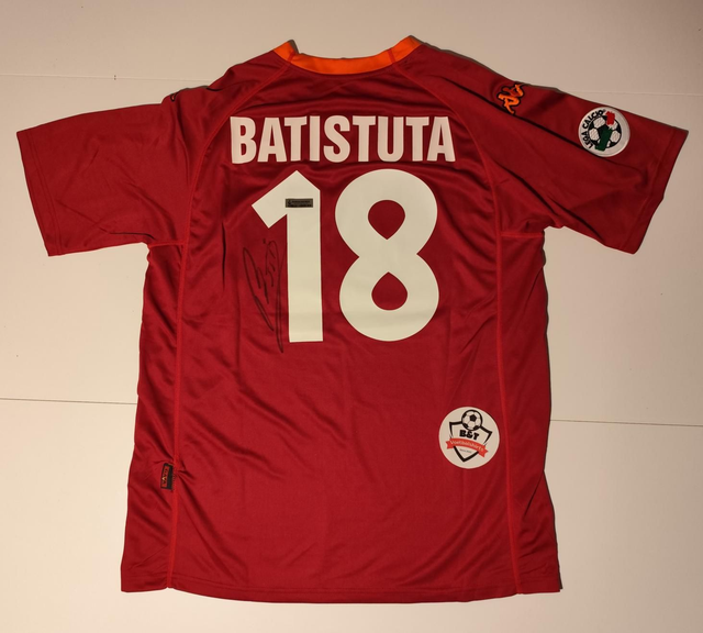 Gesigneerd AS Roma Shirt – Gabriel Batistuta 