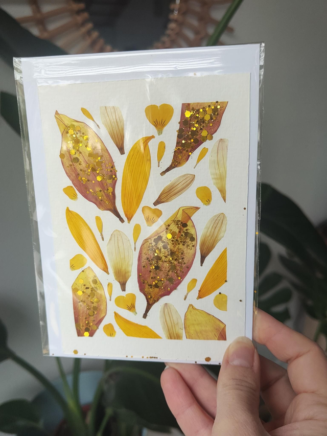 Carte en fleurs pressées 