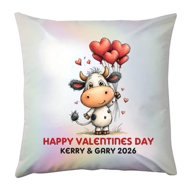 Holographic White Cushion - Cow