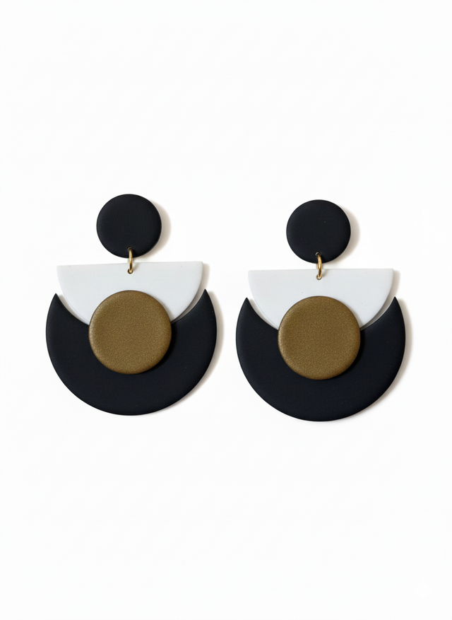 MediaLuna negro, blanco, bronce