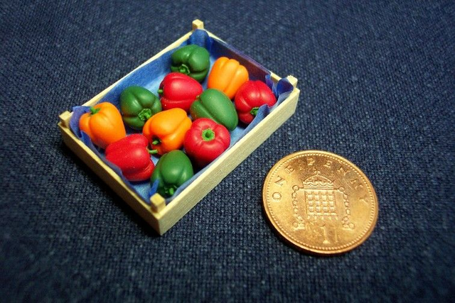 Peppers in Wooden Crate