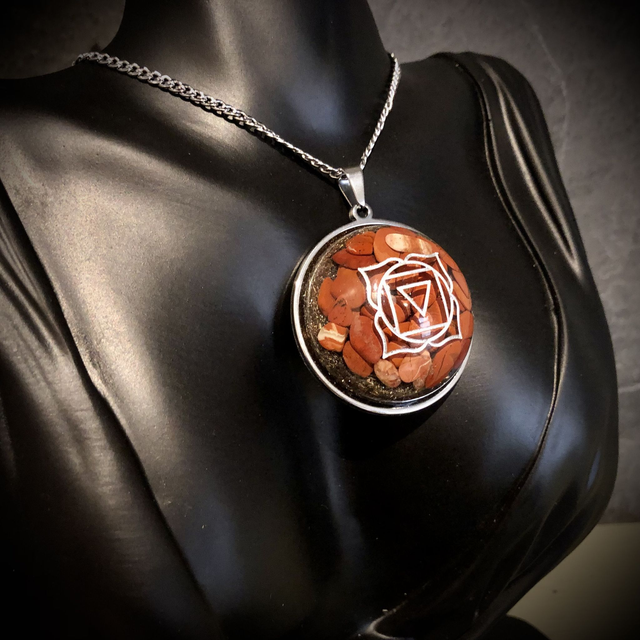 Root Chakra Pendant with Red Jasper gemstones