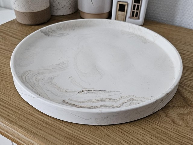 Plateau marbré beige