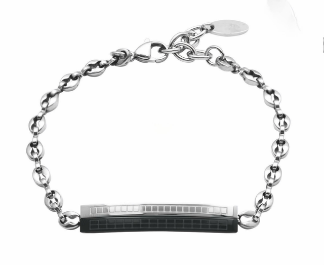 bracciale da uomo in acciaio .  rif.B23051