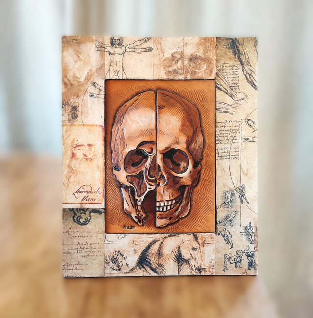 Tête de mort d'après De Vinci