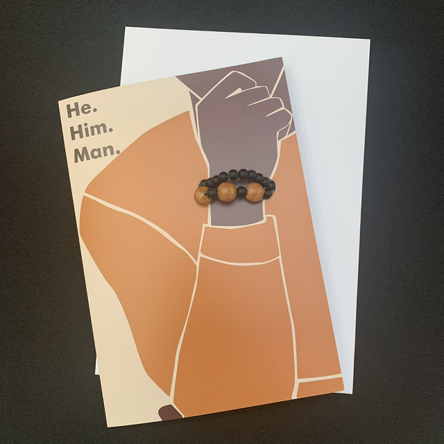 He. Him. Man Gift Greeting Card 