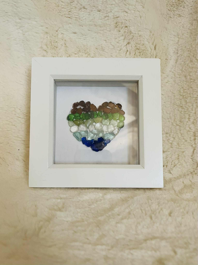 Sea Glass Heart Frame